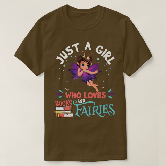 Nur ein Mädchen, das Lieben Bücher und Fairies Geb T-Shirt (Design vorne)