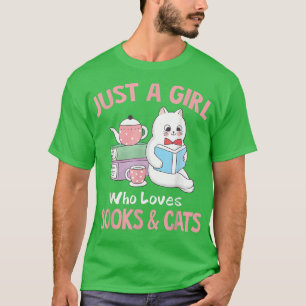 Nur ein Mädchen, das Lieben Bücher und Katzen Nied T-Shirt