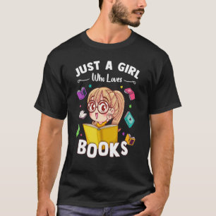 Nur ein Mädchen, das Lieben bucht ein Buch für Kin T-Shirt