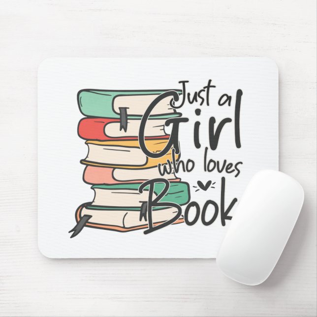 Nur ein Mädchen, das Lieben bucht Typografie Paste Mousepad (Mit Mouse)