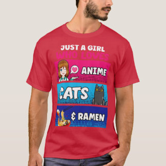 Nur ein Mädchen, das Lieben Cats Ramen Lover Kawai T-Shirt