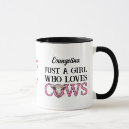 NUR EIN MÄDCHEN, DAS LIEBEN COWS Cowgirl MONOGRAM. Tasse