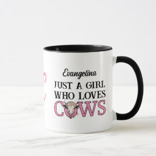 NUR EIN MÄDCHEN, DAS LIEBEN COWS Cowgirl MONOGRAM. Tasse