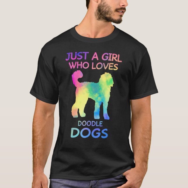 Nur ein Mädchen, das Lieben Doodle Hunde Funny Doo T-Shirt (Vorderseite)