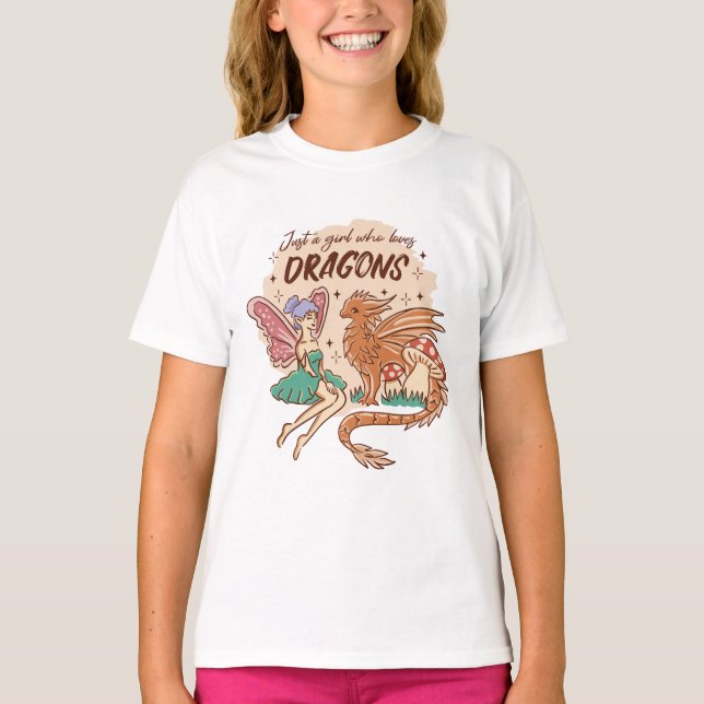 Nur ein Mädchen, das Lieben Drachen Fairy. T-Shirt (Vorderseite)