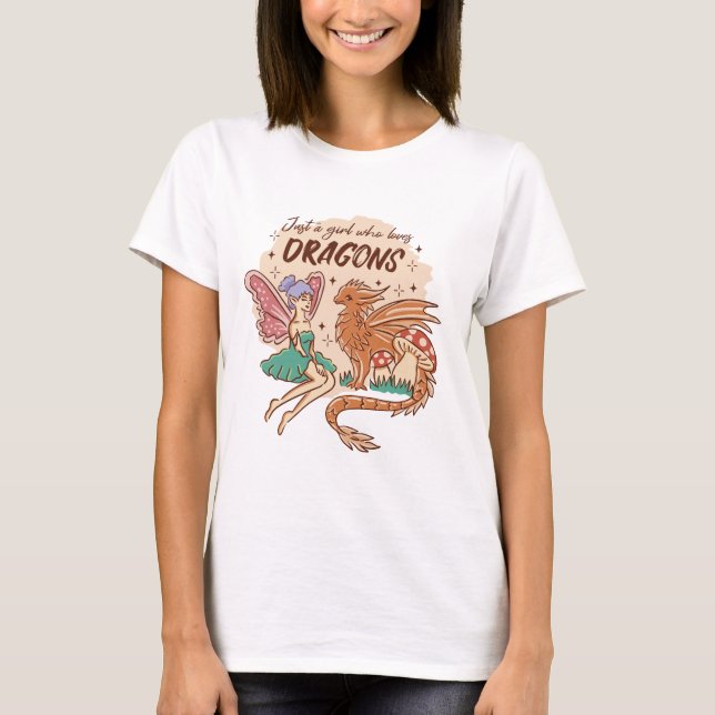 Nur ein Mädchen, das Lieben Drachen Fairy. T-Shirt (Vorderseite)