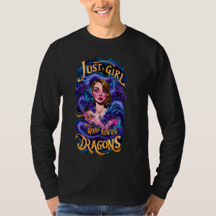 Nur ein Mädchen, das Lieben Drachen Niedliche Gesc T-Shirt