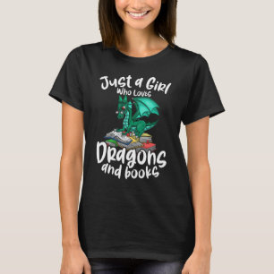 Nur ein Mädchen, das Lieben Drachen und Bücher les T-Shirt