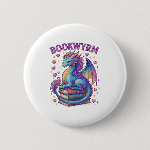 Nur ein Mädchen, das Lieben Drachen und Bücher tan Button