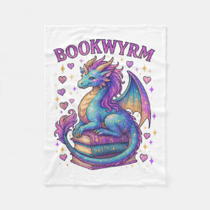 Nur ein Mädchen, das Lieben Drachen und Bücher tan Fleecedecke