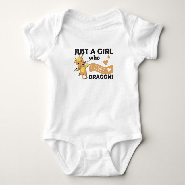 Nur ein Mädchen, das Lieben Dragons Fantasy Dragon Baby Strampler (Vorderseite)
