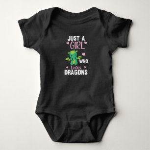 Nur ein Mädchen, das Lieben Dragons Fantasy Dragon Baby Strampler
