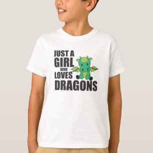 Nur ein Mädchen, das Lieben Dragons Fantasy Dragon T-Shirt