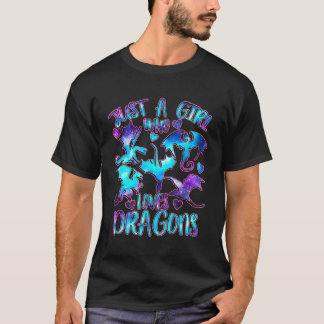 Nur ein Mädchen, das Lieben Dragons Galaxy Dragon T-Shirt