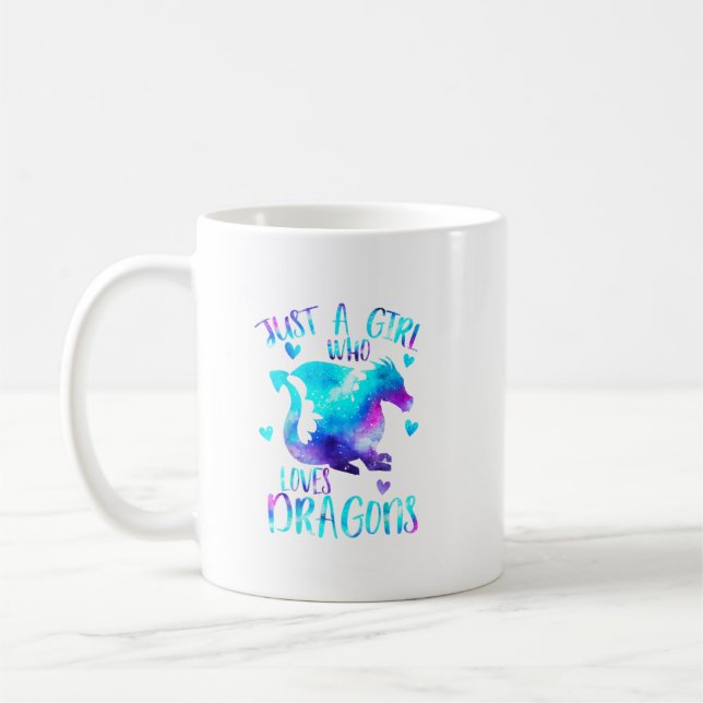 Nur ein Mädchen, das Lieben Dragons Galaxy Space D Kaffeetasse (Links)