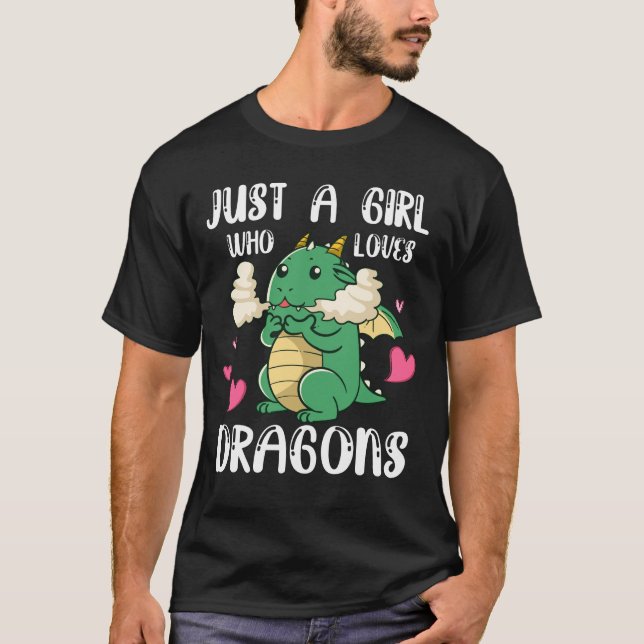 Nur ein Mädchen, das Lieben Dragons Lover Girl Nie T-Shirt (Vorderseite)