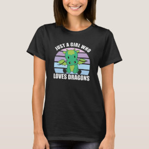 Nur ein Mädchen, das Lieben Dragons Niedliche Tier T-Shirt