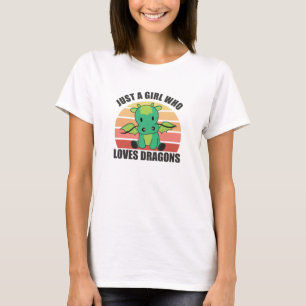 Nur ein Mädchen, das Lieben Dragons Niedliche Tier T-Shirt
