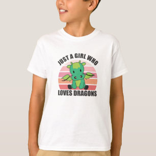 Nur ein Mädchen, das Lieben Dragons Niedliche Tier T-Shirt