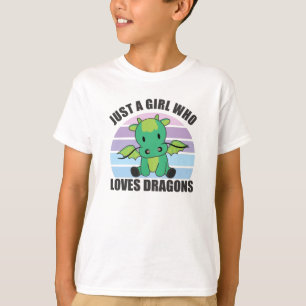 Nur ein Mädchen, das Lieben Dragons Niedliche Tier T-Shirt