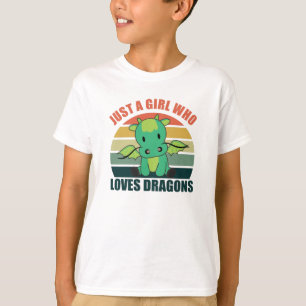 Nur ein Mädchen, das Lieben Dragons Niedliche Tier T-Shirt