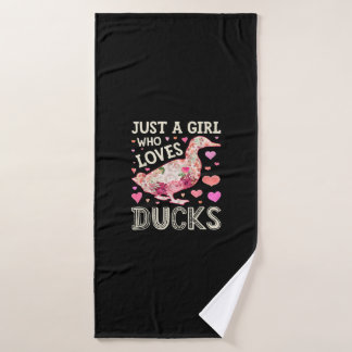 Nur ein Mädchen, das Lieben Ducks Funny Duck Silho Badehandtuch