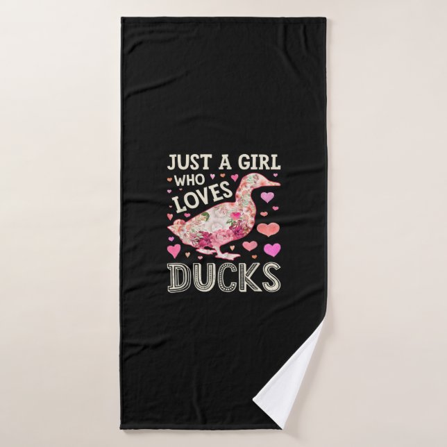 Nur ein Mädchen, das Lieben Ducks Funny Duck Silho Badehandtuch (Badehandtuch)