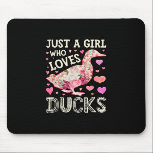 Nur ein Mädchen, das Lieben Ducks Funny Duck Silho Mousepad