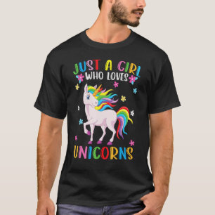 Nur ein Mädchen, das Lieben Einhorn Niedlich Unico T-Shirt