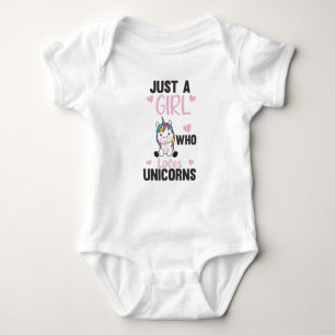 Nur ein Mädchen, das Lieben Einhörner für Mädchen Baby Strampler