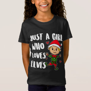 Nur ein Mädchen, das Lieben Elfen Niedlichen Weihn T-Shirt