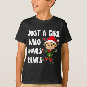 Nur ein Mädchen, das Lieben Elfen Niedlichen Weihn T-Shirt