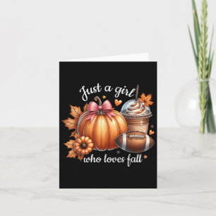 Nur ein Mädchen, das Lieben fallen Pumpkin Footbal Karte