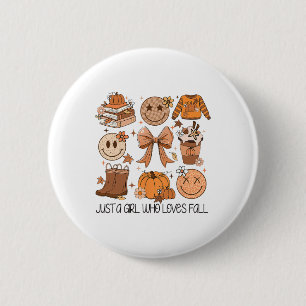 Nur ein Mädchen, das Lieben fallen Pumpkin Gewürz- Button