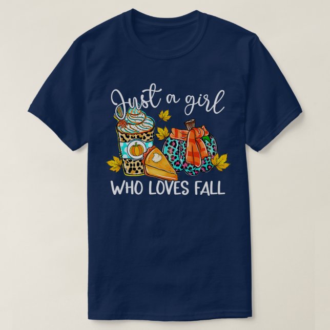Nur ein Mädchen, das Lieben fallen Pumpkin Gewürz  T-Shirt (Design vorne)