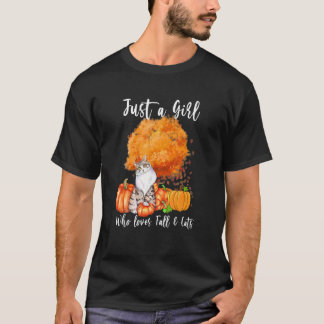 Nur ein Mädchen, das Lieben fallen und Katzen Herb T-Shirt