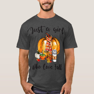 Nur ein Mädchen, das Lieben fallen witzige Kürbisg T-Shirt