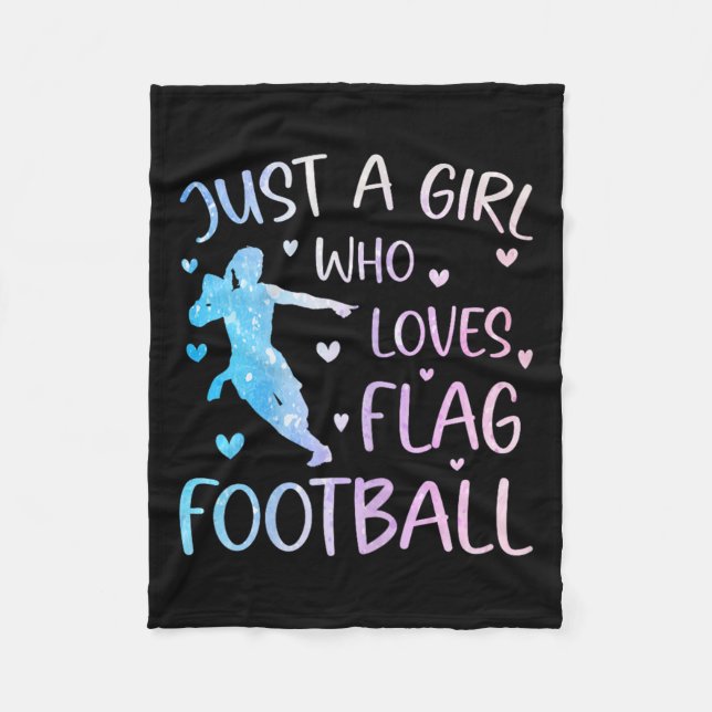 Nur ein Mädchen, das Lieben Flag Football Funny Sp Fleecedecke (Vorderseite)