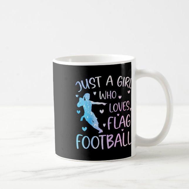 Nur ein Mädchen, das Lieben Flag Football Funny Sp Kaffeetasse (Rechts)