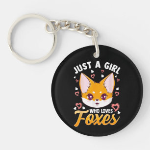 Nur ein Mädchen, das Lieben Foxes Kinder Mädchen N Schlüsselanhänger