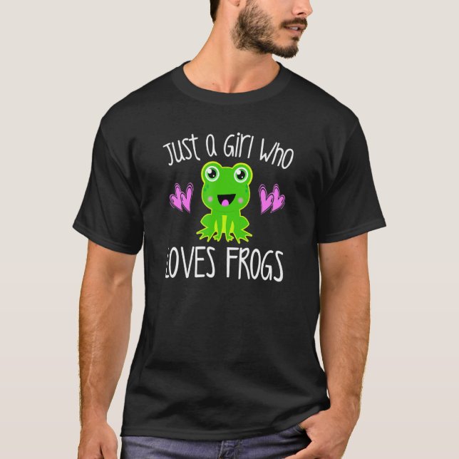 NUR EIN MÄDCHEN, DAS LIEBEN FROGS Funny Toad Lover T-Shirt (Vorderseite)