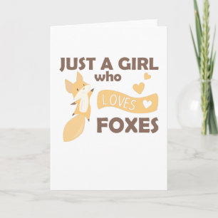 Nur ein Mädchen, das Lieben Füchse süße Herzen füt Karte