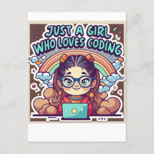 Nur ein Mädchen, das Lieben hat, Geek zu kochen un Postkarte