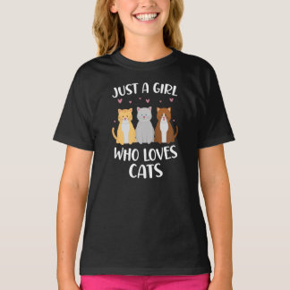 Nur ein Mädchen, das Lieben hat, Katzen T - Shirt