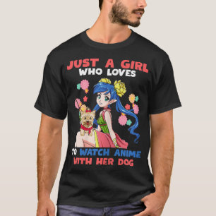 Nur ein Mädchen, das Lieben hat, mit ihrem Hund An T-Shirt
