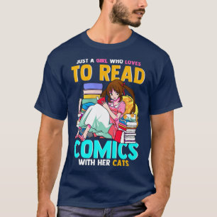 Nur ein Mädchen, das Lieben hat, mit ihren Katzen T-Shirt
