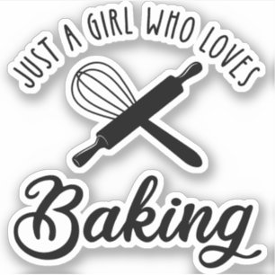 Nur ein Mädchen, das Lieben hat zu backen Aufkleber