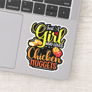 Nur ein Mädchen, das Lieben Hühnchen-Nuggets-Girl- Aufkleber