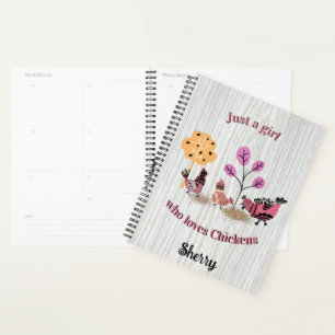 Nur ein Mädchen, das Lieben Hühner Country Folklor Planer