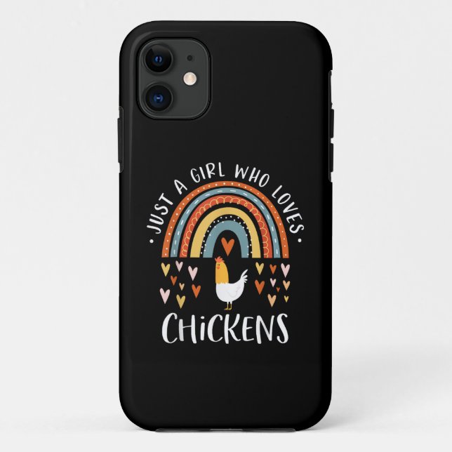 Nur ein Mädchen, das Lieben Hühner Regenbogen Gesc Case-Mate iPhone Hülle (Rückseite)